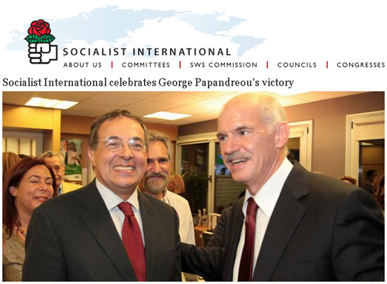 Socialist International celebrates the victory of its President George Papandreou