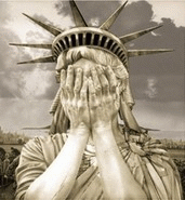Liberty Crying America Crumbling