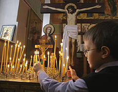 Children Orthodox Church Christians Candles