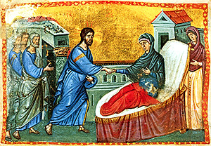 Jesus Christ Healing Icon Peters Mother-in-Law