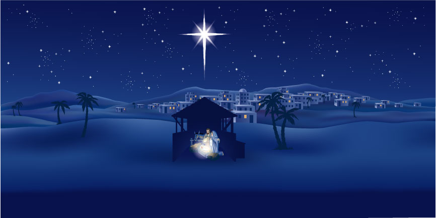Nativity Christmas Star - Christ is Born, Glorify Him