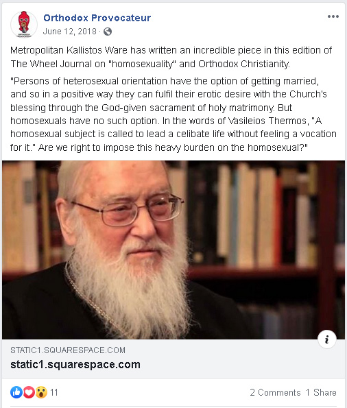 Orthodox Provovateur Embracing Metropolitan Kallistos Ware