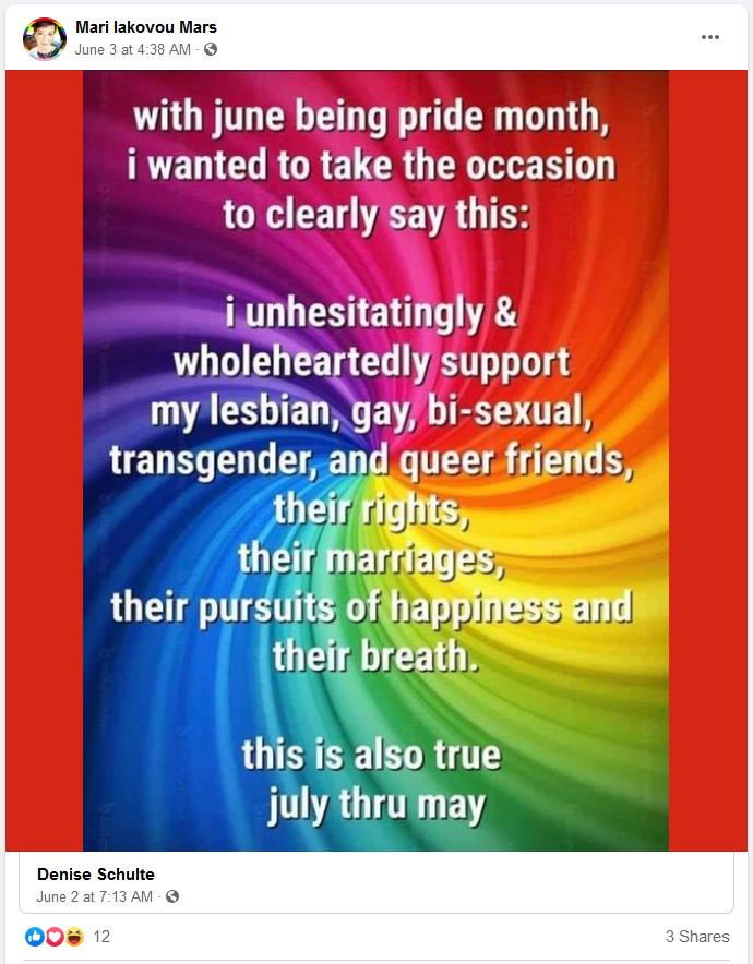Mari Iakovou Mars Celebrates LGBTQ Pride 2021