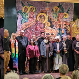 Fr. Christopher Calin Hides His Cross for Photo Op at Interfaith Celebration