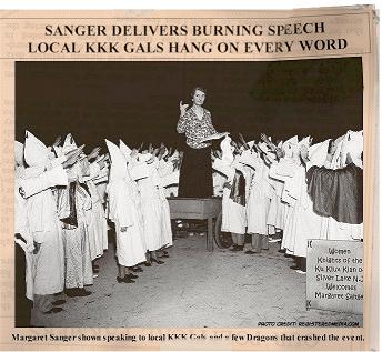 Margaret Sanger addresses the KKK